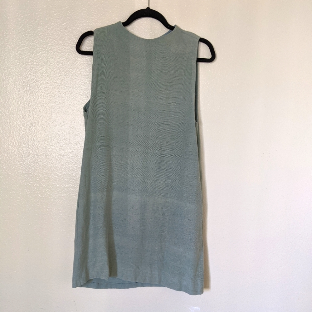 Kaarem Blue Grey Dust Sleeveless Pocket Dress